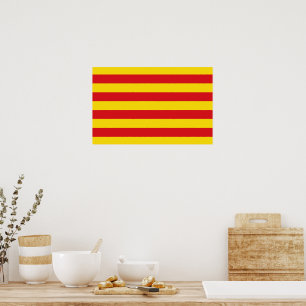 Framed print with Flag of Catalonia