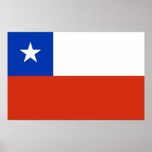 Framed print with Flag of Chile