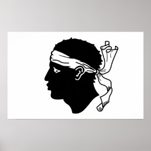 Framed print with Flag of Corsica, France