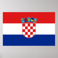 Framed print with Flag of Croatia
