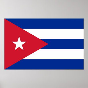 Framed print with Flag of Cuba