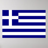 Framed print with Flag of  Greece