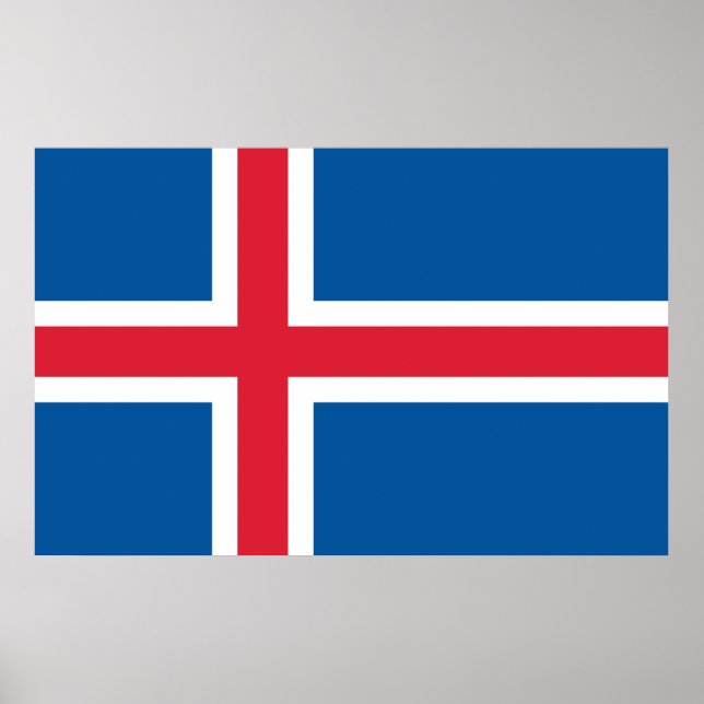 Framed print with Flag of Iceland (Front)