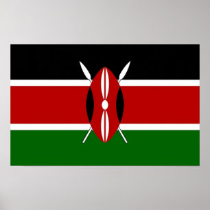 Framed print with Flag of Kenya