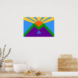Framed print with Flag of Manitou Springs, USA