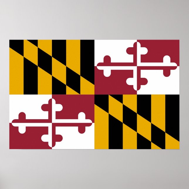 Framed print with Flag of Maryland, U.S.A. (Front)