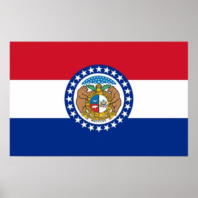 Framed print with Flag of Missouri, U.S.A. (Front)