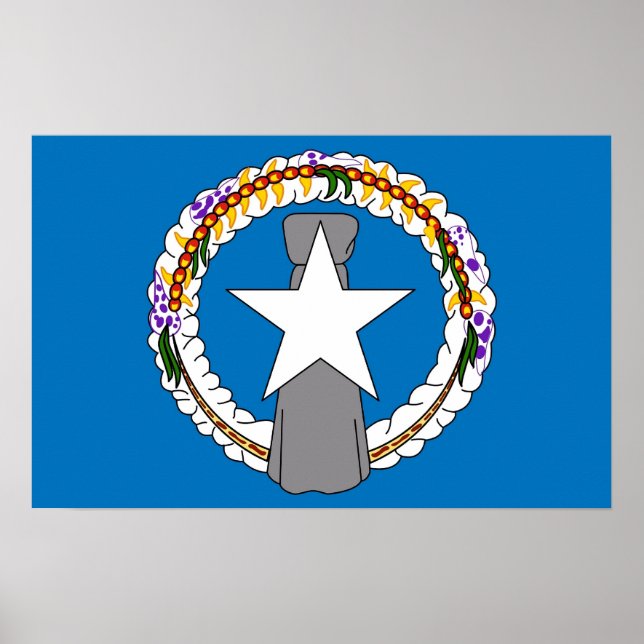 Framed print with Flag of Northern Mariana (Front)