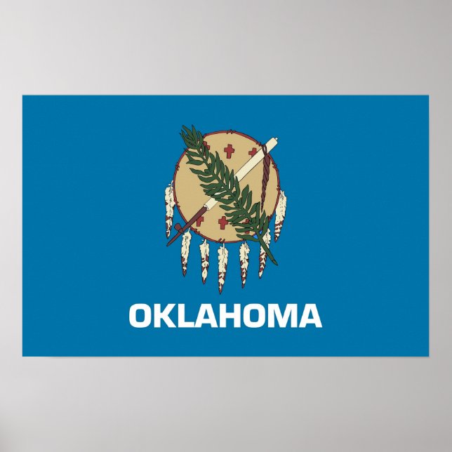 Framed print with Flag of Oklahoma, U.S.A. (Front)