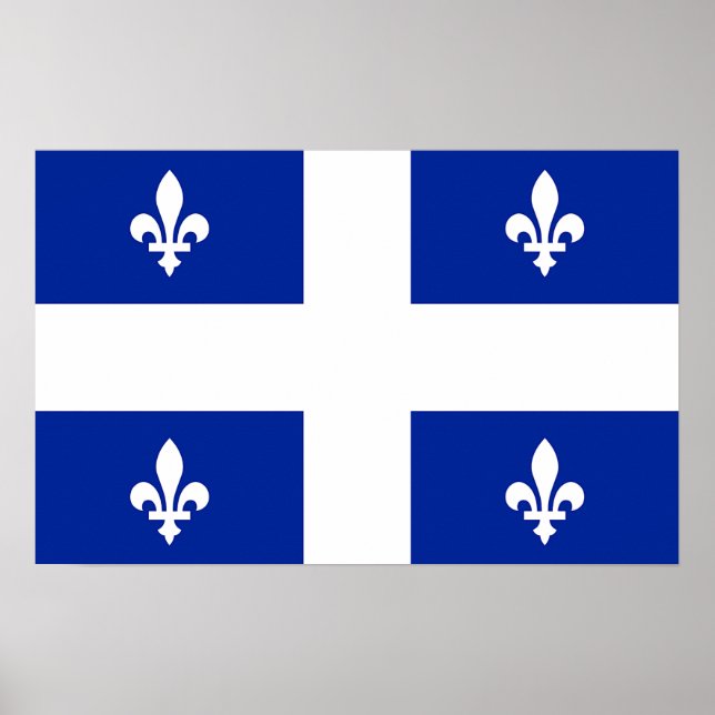 Framed print with Flag of Quebec, Canada (Front)