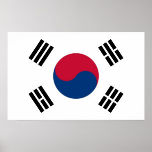 Framed print with Flag of South Korea