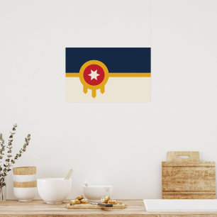 Framed print with Flag of Tulsa, Oklahoma