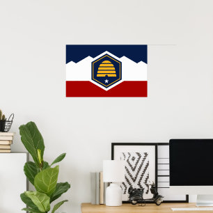 Framed print with Flag of Utah, USA