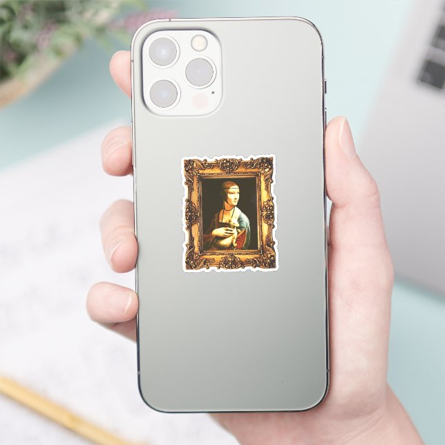 Framed Renaissance Art: Lady with Ermine Da Vinci (Phone)