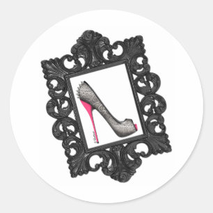Framed Reptile Stiletto Logo Classic Round Sticker