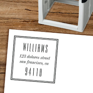 Framed Retro Type Self-Inking Return Address Stamp