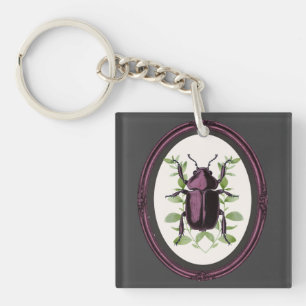 Framed Stag Beetle Key Ring