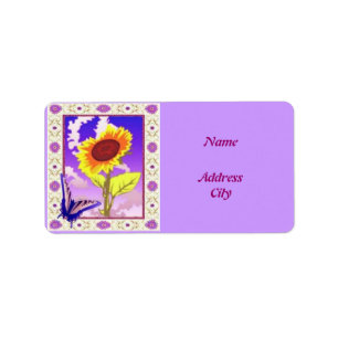 Framed Sunflower Address Label