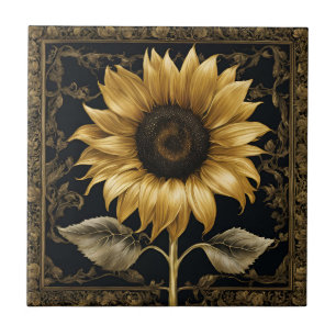 Framed Sunflower Tile