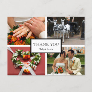 Framed thank you 4 photo montage personal note postcard
