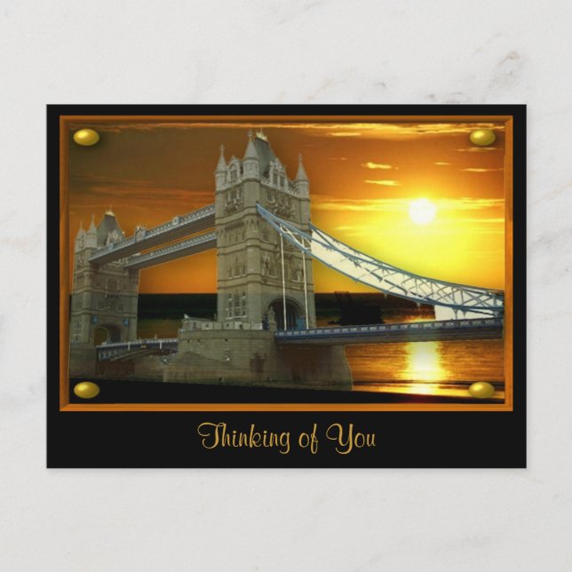 Framed Tower Bridge Sunshine Postcard (Front)