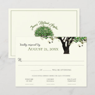 Framed Tree Star of David Mitzvah RSVP Invitation