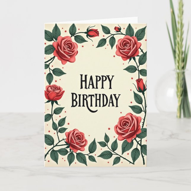 Framed Vine Birthday Card (Front)
