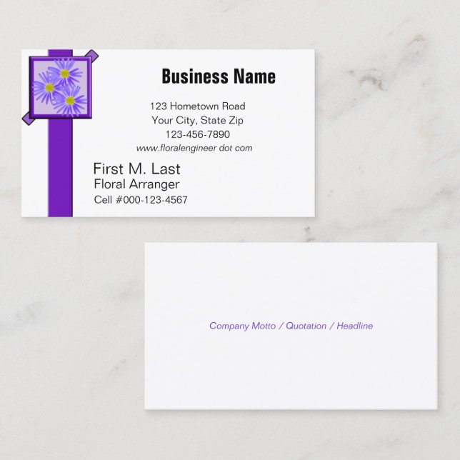 Framed Wildflowers Business Card (Front/Back)