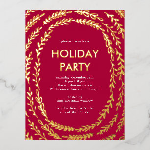 Framing Branches Foil Holiday Party Postcard