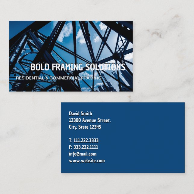 Framing Construction Business Card (Front/Back)