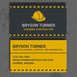 Framing Contractor Professional Business Card