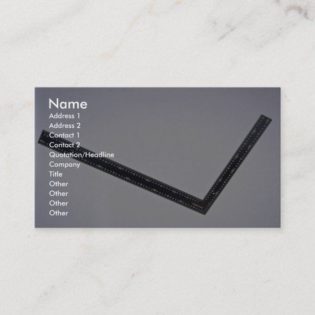 Framing square business card (Front)