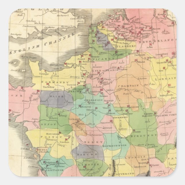 France 15 square sticker (Front)