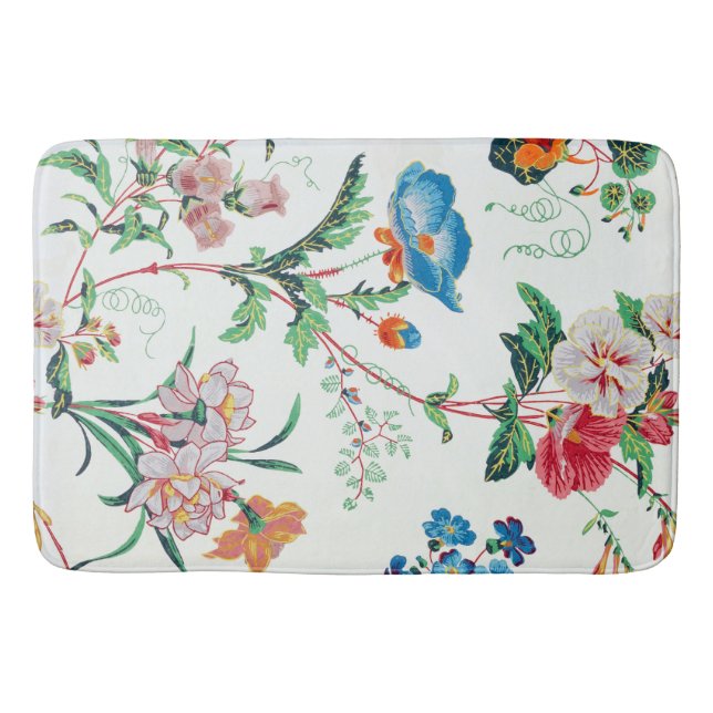 France 1830 Floral Antique Wallpaper Bath Mat (Front)