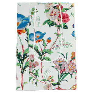 France 1830 Floral Antique Wallpaper Medium Gift Bag