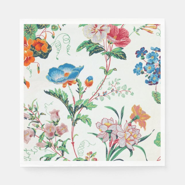France 1830 Floral Antique Wallpaper Napkin (Front)
