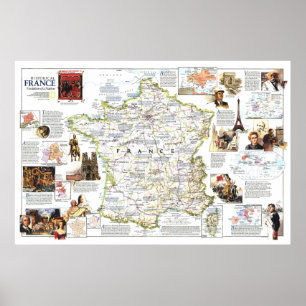 " France: 1989 Historical MAP ... Poster