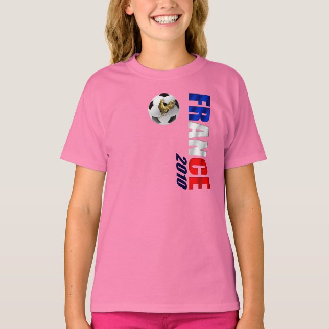 France 2010 Vertical soccer ball logo gifts T-Shirt (Front)