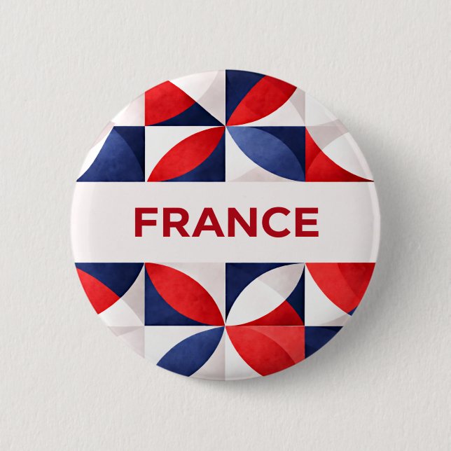 France 6 Cm Round Badge (Front)