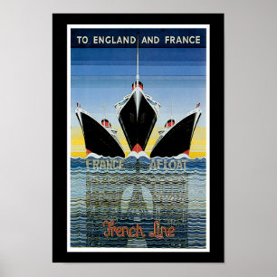 France Afloat - French Line Poster