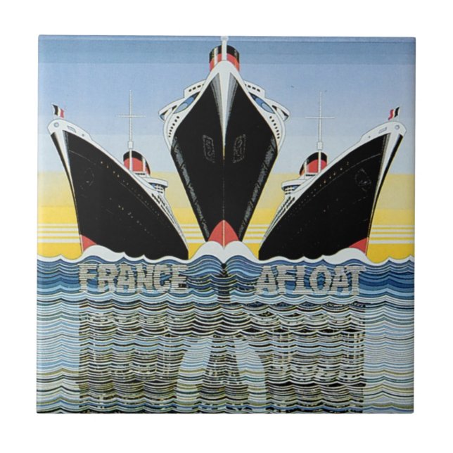 France Afloat - French Line Poster Tile (Front)