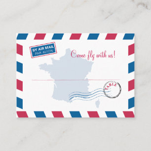 France Air Mail Escort/Seating Card Wedding