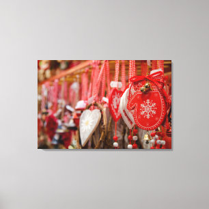 France, Alsace, Colmar. Christmas Market Canvas Print