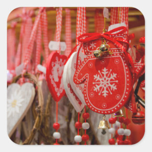 France, Alsace, Colmar. Christmas Market Square Sticker