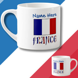 France and French Flag Blue Personalisation Espresso Cup