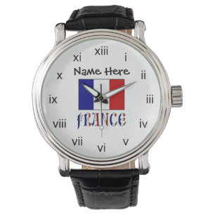 France and French Flag Personalised  Watch