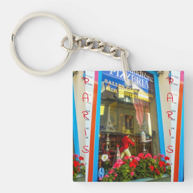 France Architecture Cityscape Street Restaurant Key Ring (Front)