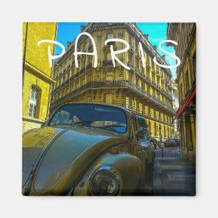 France Architecture French Street Old Car Paris Magnet