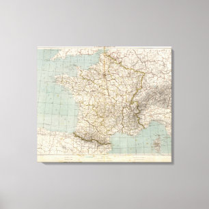 France Atlas Map Canvas Print
