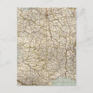 France Atlas Map Postcard